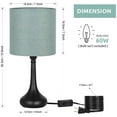 thumbnail image 3 of Haitral Modern Nightstand Lamps with Metal Base, Blue Shade Set of 2, 3 of 7