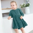 thumbnail image 5 of EnJoCho toddler Kids Dress Baby Girl Linen Long Sleeve Solid Color Casual Dresses Little Children Girl Summer Trendy Dress Outfits Cute Dresses 4-5 Years, 5 of 5