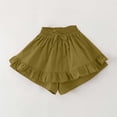 thumbnail image 6 of Amidoa Girls Shorts Soft Casual Summer Solid Color Elastic Waist Shorts for Kids Green Size 8, 6 of 7