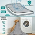 thumbnail image 4 of PetAmi Waterproof Dog Blanket For Medium Large Dogs, Pee Proof Pet Blanket Sherpa Fleece Couch Cover, Reversible Cat Throw Bed Sofa Protector, Soft Plush Washable Pad (Large 40x60, Light Gray), 4 of 7