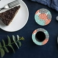 thumbnail image 6 of FMSHPON Multicolor Dahlia Pinnata Flower Customized Orange,Blue,Grey Set of 8 Round Coaster for Drinks, Absorbent Ceramic Stone Coasters Cup Mat with Cork Base for Coffee Table Bar Decor, 6 of 6