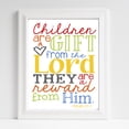 thumbnail image 2 of Gender Neutral Nursery Art Children are a Gift from the Lord Christian Art Bible Verse Primary Colors Red Blue Yellow Green Baby Shower Gift Christening Gift Baptism Gift 8x10, 2 of 2