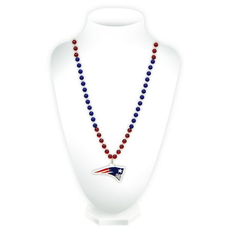 New England Patriots Mardi Gras Beads with Medallion