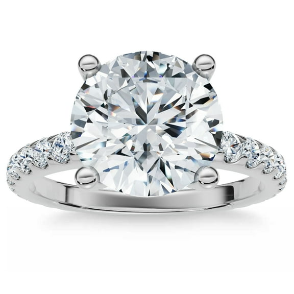 Pompeii Certified 3.40Ct Round Cut Diamond Engagement Ring 14k Gold Lab Grown