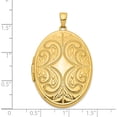 thumbnail image 3 of 14K Yellow Gold 38mm Large Oval Family Locket Pendant (43.9 X 26.9) Made In China xl780, 3 of 5