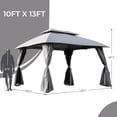 thumbnail image 4 of Grand Patio Gazebo Double Soft Top Outdoor Canopy - Waterproof, Anti-UV - 10x13 Ft, Gray, 4 of 9