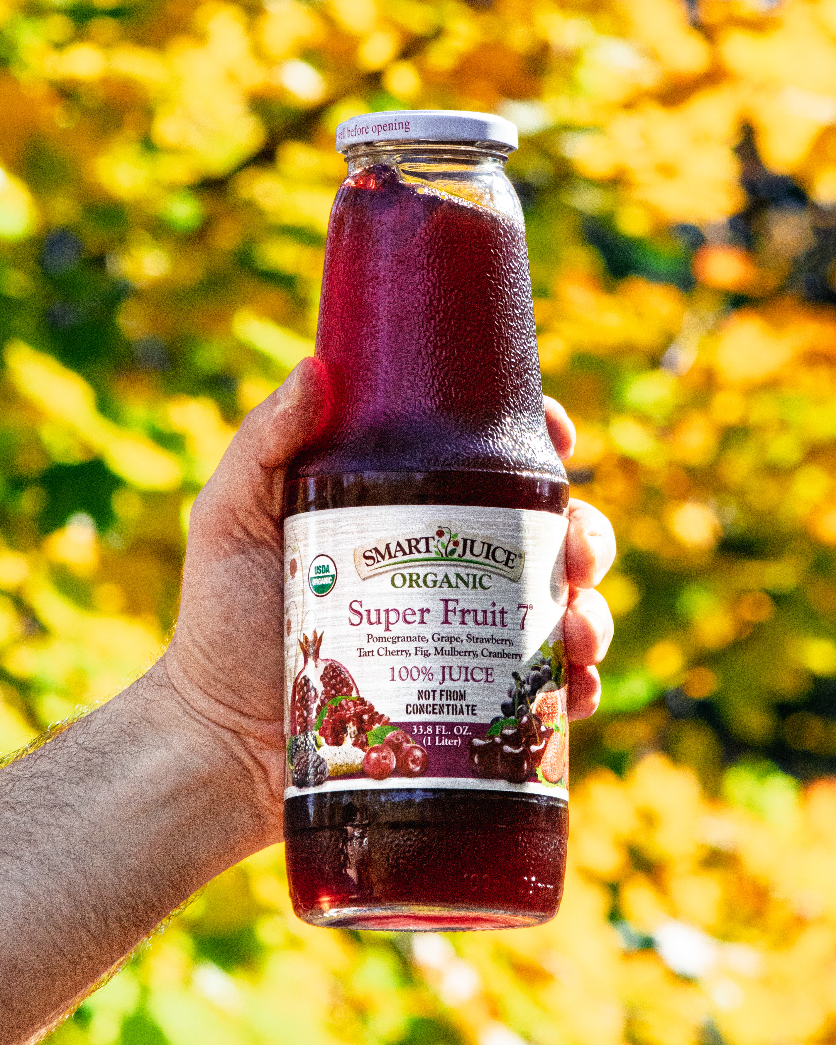Smart Juice Organic Super Fruit 7 Juice - 100% Juice, Not From Concentrate - 33.8 fl oz (1L) - (Pack of 6)