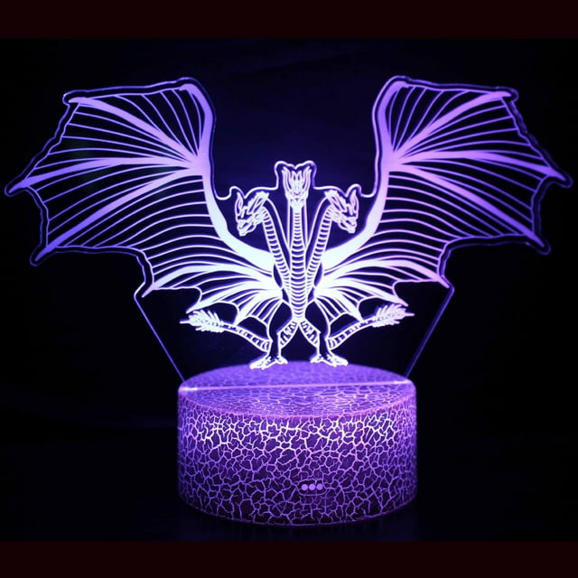 Luz nocturna LED 3D, pterosaurios, dinosaurios, que cambian de color