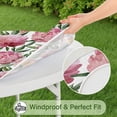 thumbnail image 5 of Pioneer Flower Floral Print Pattern Round Fitted Tablecloth with Elastic Edge,Dining Table Cover Waterproof,Outdoor Round Tablecloth for Camping,Dining,Indoor and Outdoor, 5 of 7