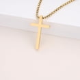 thumbnail image 6 of Christian Cross Necklace for Men, Silver Black Gold Stainless Steel Cross Pendant Necklace for Men Women, 6 of 7