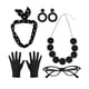 thumbnail image 1 of Paquete de 5 disfraces de mujer de los años 50, gafas, diadema, pendientes, accesorios, lunares Negro Yuyangstore Disfraz de Halloween, 1 of 8