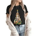 thumbnail image 3 of Abcnature Merry Christmas Tree T-Shirt Women's Cute Christmas Gnomies Graphic Tees Holiday Short Sleeve Tshirt Xmas Buffalo Plaid Red T-Shirt For Men Women T-Shirt Black,A L, 3 of 6