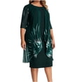 thumbnail image 2 of Robe à Manches Courtes pour Femmes Ample Mode Décontractée Col Rond Manches Courtes Mi-Longues Taille Robe en Liquidation, 2 of 5