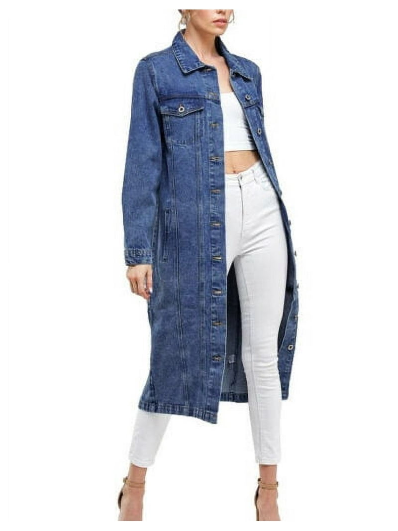 Women's Lightweight Long Maxi Denim Coat, Casual Oversize