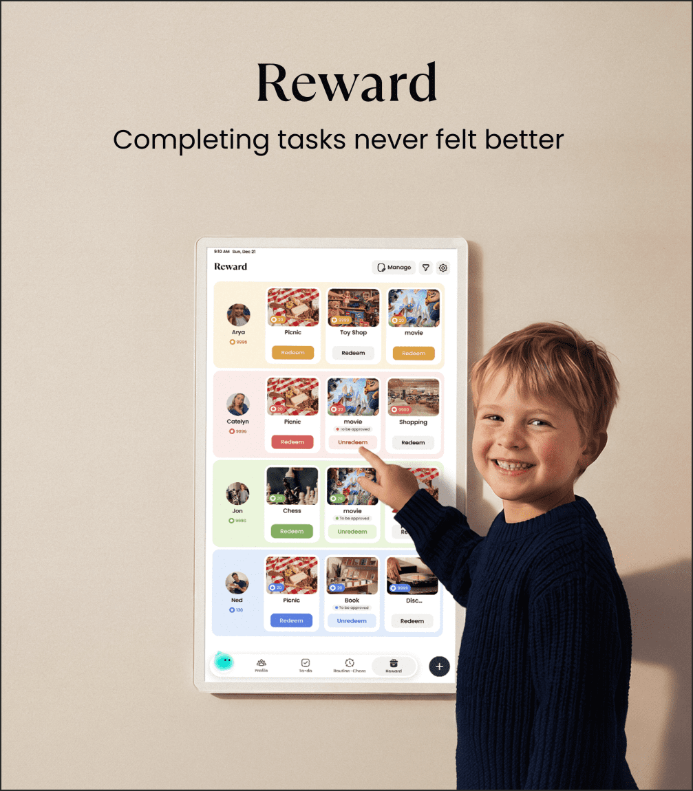Cozyla Calendar+ 2: 32 inch Digital Calendar Planner Smart Touch Screen Wall Mount White
