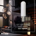 thumbnail image 4 of Bulbrite 862854 3000K 400 Lumen 4.5 watt LED Filament Dimmable T6 Light Bulbs with a Milky & Candelabra E12 Base, Soft White - Pack of 4, 4 of 5