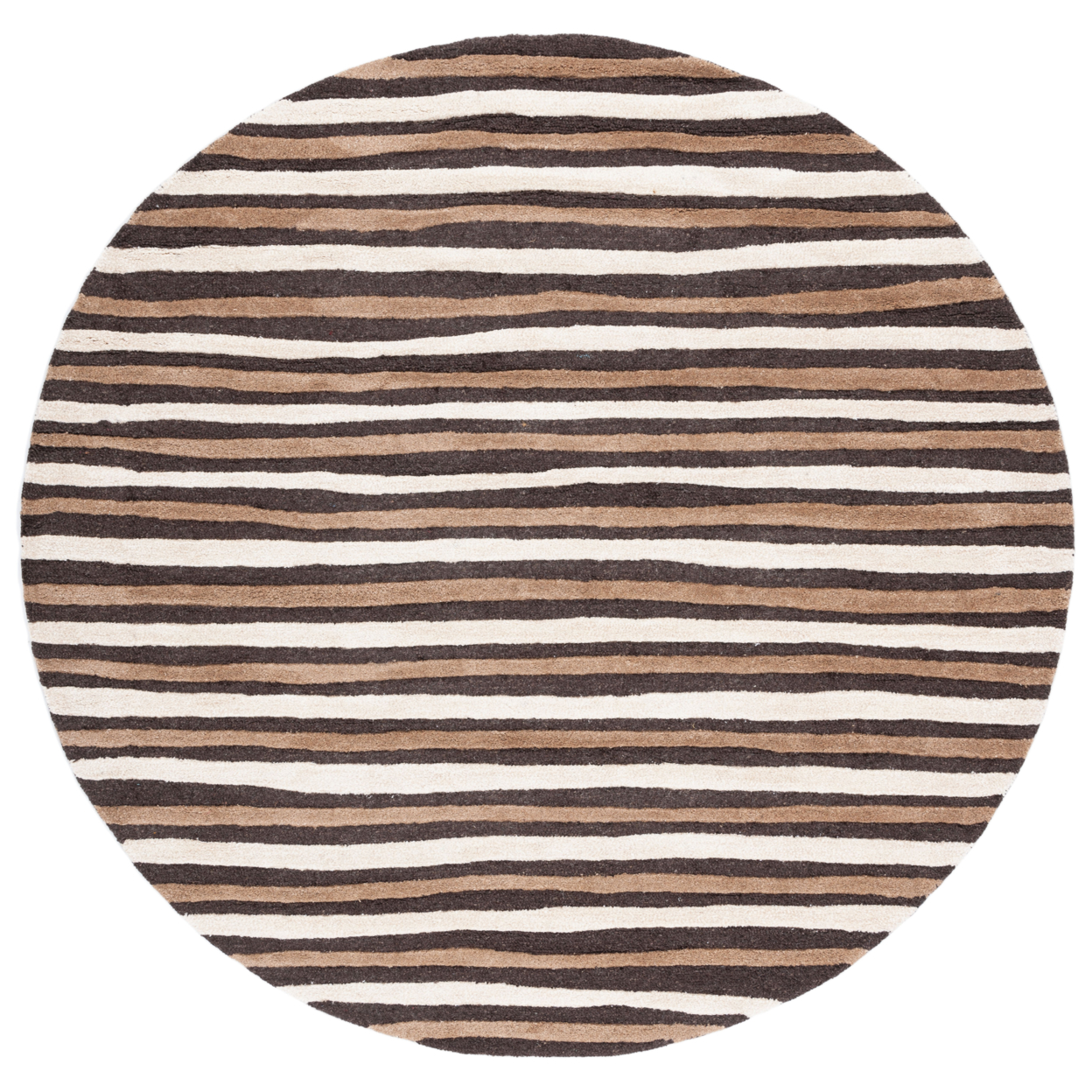 SAFAVIEH Martha Stewart Hand Drawn Stripe Area Rug, Tilled Soil Brown, 8' x 10'