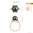 thumbnail image 5 of Angara Tahitian Cultured Pearl Floral Ring with Emeralds in 14K Rose Gold for Women | June Birthstone Jewelry for Her, 5 of 8