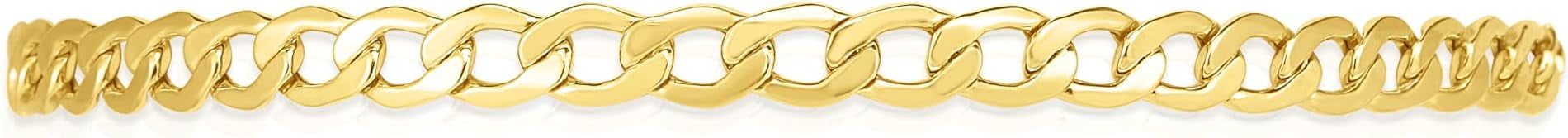 Floreo 10k Yellow Gold 4mm Hollow Cuban Curb Link Chain Necklace - 20 inch