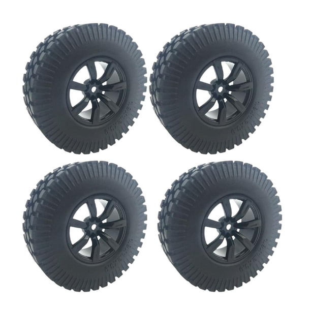 4 Piezas de Neumáticos de Goma para Coche RC para Vehículos de Orugas Axiales 1/10 negro Sunnimix Neumáticos de coche RC