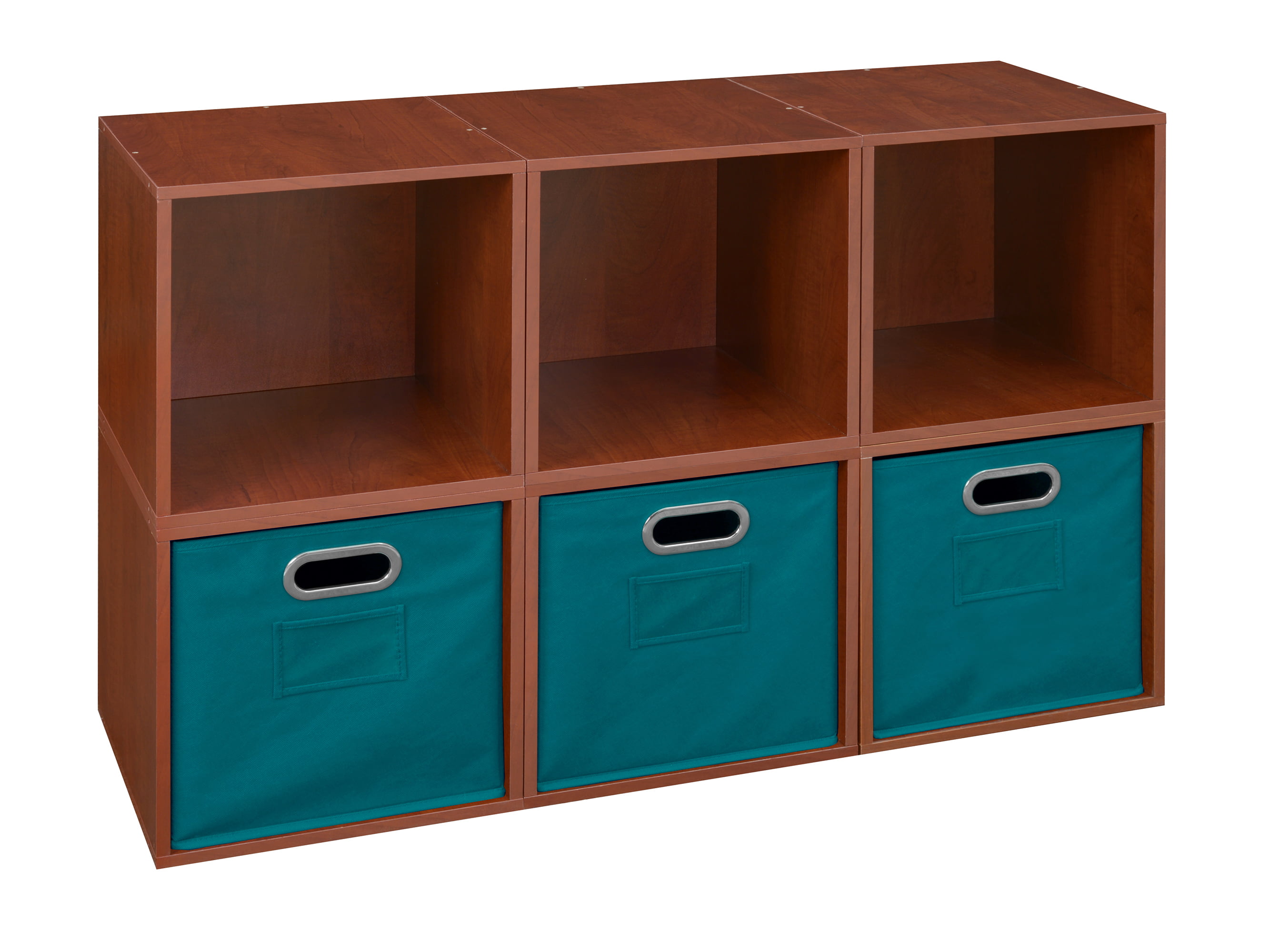 Niche Cubo Storage Set - 6 Cubes and 3 Canvas Bins- Cherry/Teal ...