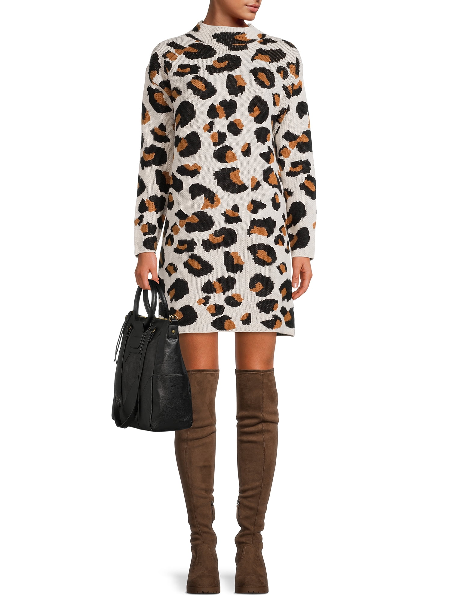 Mock Neck Sweater Dress 