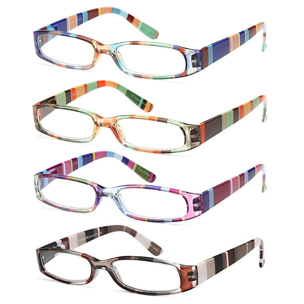GAMMA RAY READERS 4 Pairs Ladies' Readers Quality Spring Hinge Reading