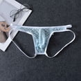 thumbnail image 2 of KHONTS Thongs for Men Soft Comfy Underwear Lace Mesh Breathable Briefs Blue M, 2 of 5