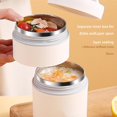 thumbnail image 4 of PP Lunch Box Solid Color Portable Washable Nonslip Lifting Handle Replacement Leakproof Shockproof Thermos Container Beige White 1 Layer, 4 of 9