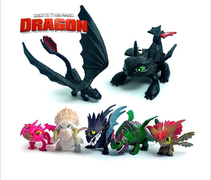 7 Pcs How To Train Your Dragon Mini Figure Night Fury Toothless Baby