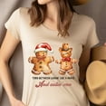 thumbnail image 4 of Cute Gingerbread Couple Christmas Tee | Holiday Snack Humor Shirt, Heliconia, Size L, 4 of 6