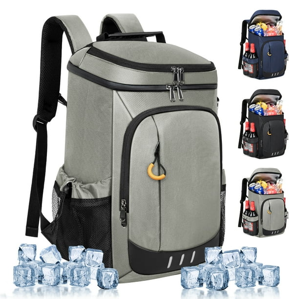 Cshidworld Mochila Enfriadora - 40 Latas Aisladas a Prueba de Fugas Mochila Enfriadora Portátil para Picnic Acampar Playa Senderismo BBQ Bolsa Enfriadora para Hombre y Mujeres, Gris