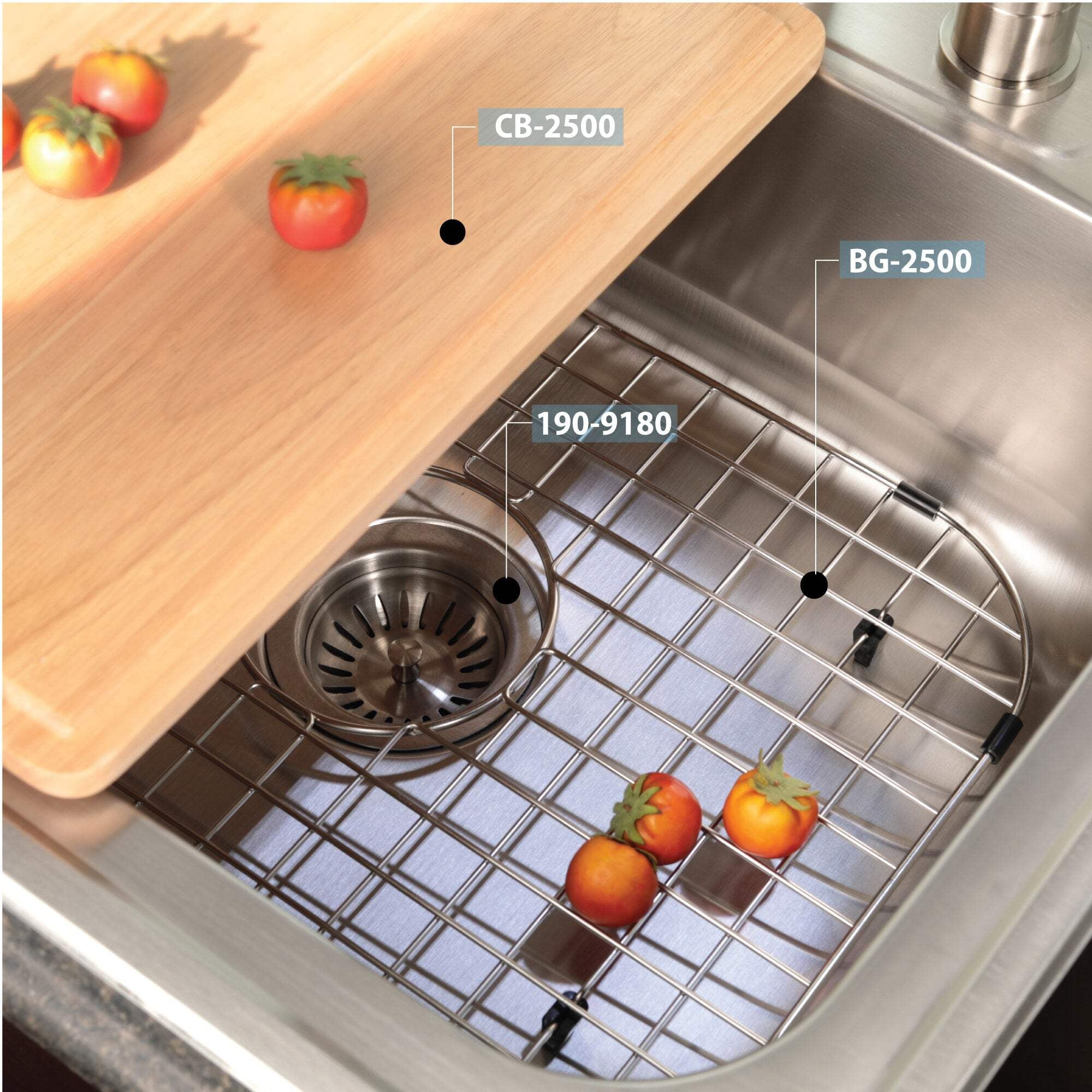 Houzer Glowtone 25 inch Stainless Steel Drop-in Topmount 3-hole Single Bowl 8 inch Deep Kitchen Sink - 2522-8BS3-1