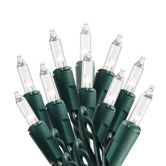Clear Christmas Tree Lights with Green Wire Warm White Lights IP44 Waterproof Outdoor Christmas Tree Lights US Plug,A,1 set * light string 2 * light bulbs 2 * fuses