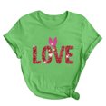 thumbnail image 1 of Lmnyox T-Shirt Imprimé pour Femmes Manches Courtes Été Décontracté T-Shirts Col Rond Ample Chandail Mode 2025, 1 of 3
