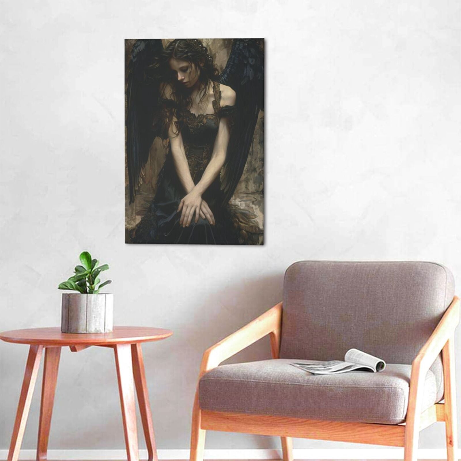 16x24 inch Canvas Frameless Painting Charm Angel,Home Decor Lounge,Bedroom Accessory,Classic Charm Angel Modern Art Oil Paintings On Canvas Wall Art,Gifts For Modern Art Lovers,Bedroom Decor