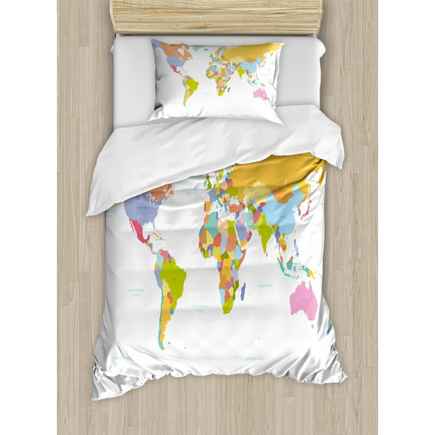 Map Duvet Cover Set Twin Size Highly, Map Duvet Cover
