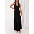 thumbnail image 6 of PRETTYGARDEN Holiday Cocktail Dresses for Women Summer Elegant V Neck Halter Backless Wedding Guest Party Midi Dress, 6 of 7