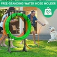thumbnail image 5 of Heavy Duty Garden Hose Holder, 116CM Freestanding Metal Hose Stand with Dual-Sided Design & Hooks, Removable Outdoor Water Hose Rack for Garden Use, 5 of 7