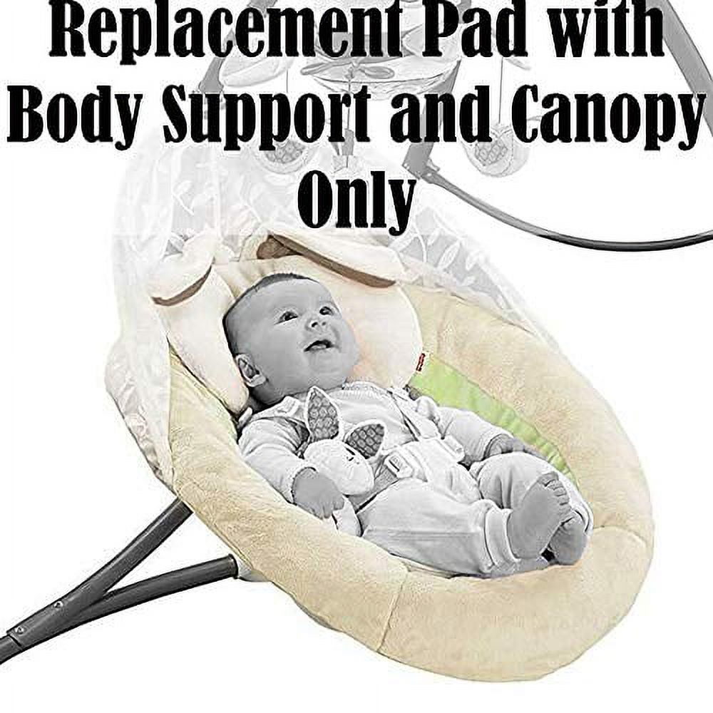 Replacement Parts for Cradle 'n Swing - Fisher-Price Cradle 'n Swing Snugabunny CCF38 - Includes Pad with Body Support and Canopy - image 4 of 8