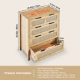 thumbnail image 2 of KFFKFF 4-Compartment Rattan Chest, Authentic Rattan Wood Storage Unit with LED Illumination, Contemporary Wooden Apparel Sorter & Storage Bohemian Chest, 2 of 9