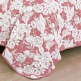 thumbnail image 4 of Pink & White Floral Pattern 3-Piece Reversible Cotton Matelasse Bedspread Set,King, 4 of 4