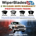thumbnail image 2 of 2006 Toyota Tundra Beam Wiper Blades Wipers w/2yr Warranty (Set of 2) (WiperBladesUSA), 2 of 5