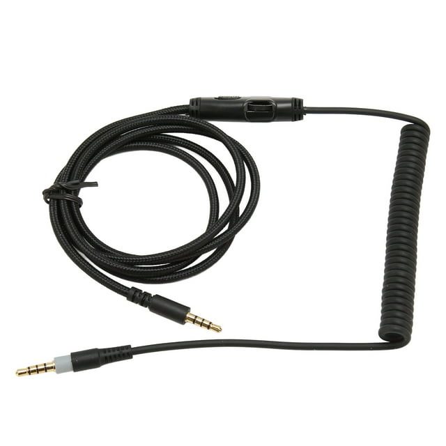 Cable de auricular en espiral, auricular de reemplazo de tracción cable de resorte transparente suena retráctil estable conllave de volumen paraeuriculares para juegos