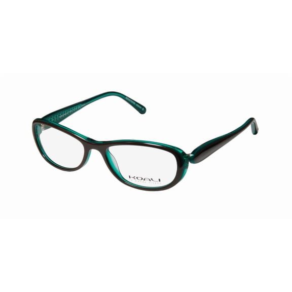 NEW KOALI 7183K WOMENS/LADIES DESIGNER FULL-RIM BROWN / TRANSPARENT TEAL FRAME DEMO LENSES 51-16-130 EYEGLASSES/EYEWEAR
