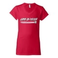 thumbnail image 2 of Wild Bobby Life Is Miami Soccer GOAT Sports Women Standard V-Neck Tee, Red, X-Large, 2 of 5