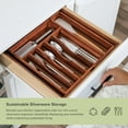 thumbnail image 5 of Premium Silverware, Flatware and Utensil Organizer for Kitchen Drawers, Expandable 14.5 to 25 Inches Wide, 10 Compartments, Food-Safe Premium Acacia Wood Finish Kitchen Storage Tray, 5 of 13