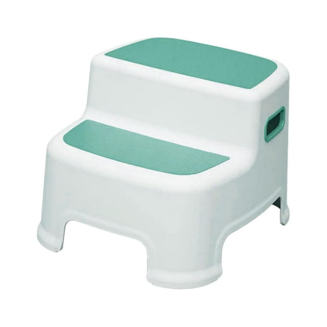 Step Stool Multi Purpose and 2 Step Stool for Kids for Kitchen Toilet Bedroom lake green