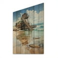 thumbnail image 2 of Designart "Seaside Reflections Beach Photo VII" Nautical & Beach Print on Natural Pine Wood, 2 of 5