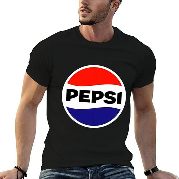 HUIDOMI - Pepsi 90S Logo T Shirt - Men's Classic Graphic Cotton T-Shirt